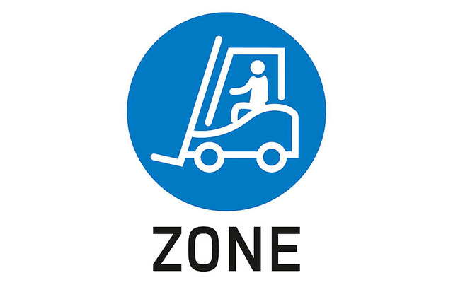forklift truck zone operational safety sign
