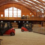 construction oktoberfest two red lime forklift pallets