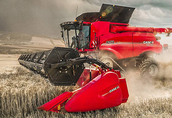 Case IH combine harvester at work in the field