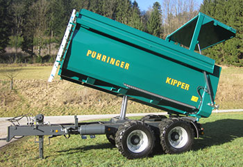 Green dump truck from Pühringer