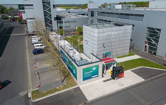 bird's eye view production plant for green hydrogen at linde mh