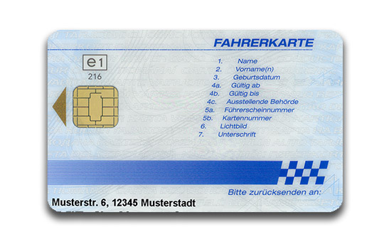Driver card for digital tachograph