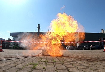 Preview picture Explosion at fire protection helper training of GRUMA Academy