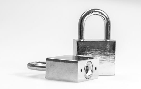 two gray locks on white background
