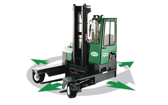 Combilift 4-way stacker green 4 directions