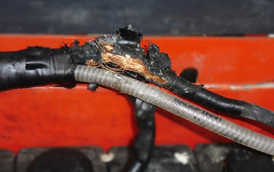 Defective cable on the stacker