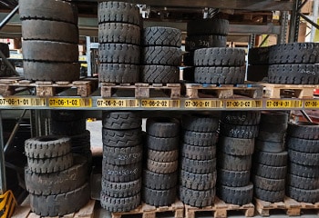 Forklift tire warehouse