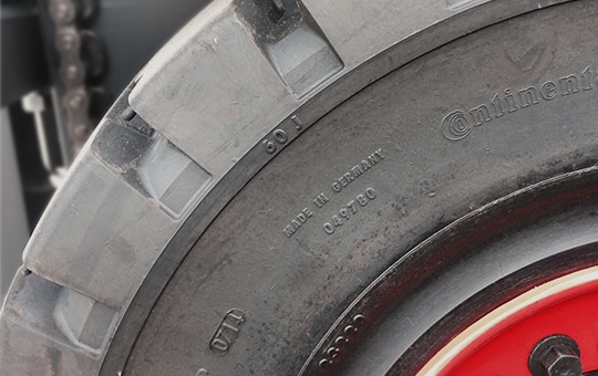 Forklift tire profile in detail
