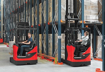 Preview image Linde reach truck R14 R16N in warehouse