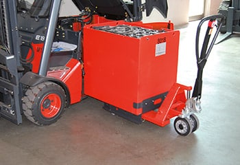 lift truck with battery out