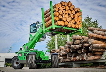 preview of rigid sennebogen telescopic loaders for transporting timber