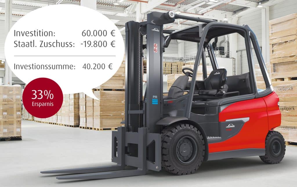 calculation example linde electric forklift truck