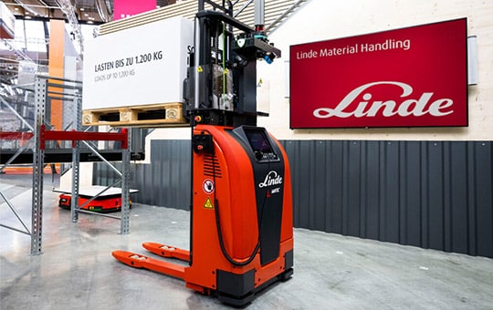 linde l matic 12 c automated pallet truck for narrow working aisles